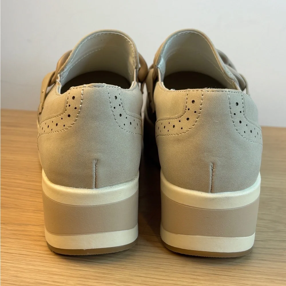 Dolce Vita‎ Jhenee Platform Slip-On Loafer Sneakers Taupe Woman’s 8 LIKE NEW!!